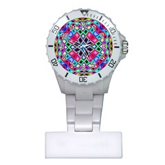 Kaleidoscope Pattern Sacred Geometry Plastic Nurses Watch by Pakrebo