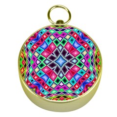 Kaleidoscope Pattern Sacred Geometry Gold Compasses by Pakrebo