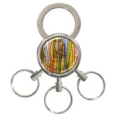 Stained Glass Window Colorful 3-ring Key Chains by Pakrebo