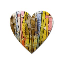 Stained Glass Window Colorful Heart Magnet by Pakrebo