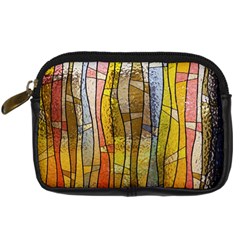 Stained Glass Window Colorful Digital Camera Leather Case by Pakrebo