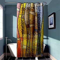 Stained Glass Window Colorful Shower Curtain 36  X 72  (stall)  by Pakrebo