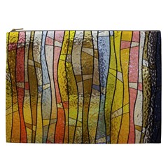 Stained Glass Window Colorful Cosmetic Bag (xxl) by Pakrebo