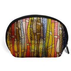 Stained Glass Window Colorful Accessory Pouch (large) by Pakrebo