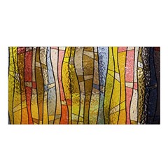 Stained Glass Window Colorful Satin Shawl by Pakrebo