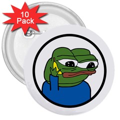 Apu Apustaja With Banana Phone Wall Eyed Pepe The Frog Kekistan 3  Buttons (10 Pack)  by snek