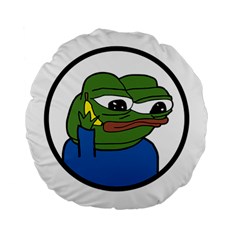 Apu Apustaja With Banana Phone Wall Eyed Pepe The Frog Kekistan Standard 15  Premium Round Cushions by snek