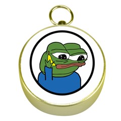 Apu Apustaja With Banana Phone Wall Eyed Pepe The Frog Kekistan Gold Compasses by snek