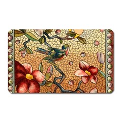 Flower Cubism Mosaic Vintage Magnet (rectangular) by Pakrebo