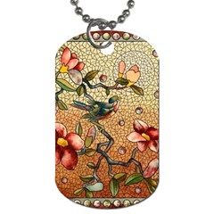 Flower Cubism Mosaic Vintage Dog Tag (two Sides) by Pakrebo