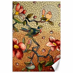 Flower Cubism Mosaic Vintage Canvas 12  X 18  by Pakrebo