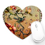 Flower Cubism Mosaic Vintage Heart Mousepads Front