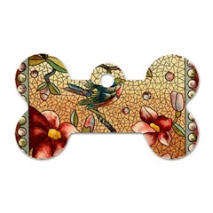 Flower Cubism Mosaic Vintage Dog Tag Bone (two Sides) by Pakrebo