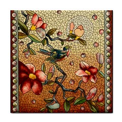 Flower Cubism Mosaic Vintage Face Towel