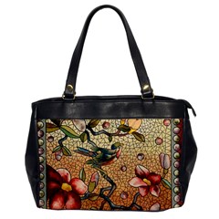 Flower Cubism Mosaic Vintage Oversize Office Handbag by Pakrebo