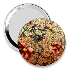 Flower Cubism Mosaic Vintage 3  Handbag Mirrors by Pakrebo