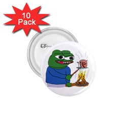 Apu Apustaja Roasting A Snail On A Campfire Pepe The Frog Pepethefrog The Helper Kekistan 1 75  Buttons (10 Pack) by snek