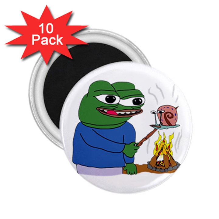 Apu Apustaja roasting a snail on a campfire Pepe the frog PepeTheFrog The Helper Kekistan 2.25  Magnets (10 pack) 