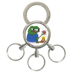 Apu Apustaja Roasting A Snail On A Campfire Pepe The Frog Pepethefrog The Helper Kekistan 3-ring Key Chains by snek