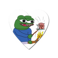 Apu Apustaja Roasting A Snail On A Campfire Pepe The Frog Pepethefrog The Helper Kekistan Heart Magnet by snek