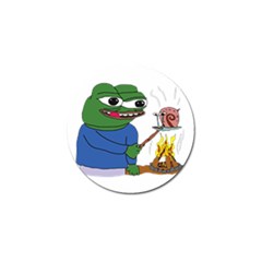 Apu Apustaja Roasting A Snail On A Campfire Pepe The Frog Pepethefrog The Helper Kekistan Golf Ball Marker (4 Pack) by snek