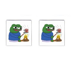 Apu Apustaja Roasting A Snail On A Campfire Pepe The Frog Pepethefrog The Helper Kekistan Cufflinks (square) by snek