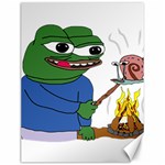 Apu Apustaja roasting a snail on a campfire Pepe the frog PepeTheFrog The Helper Kekistan Canvas 12  x 16  11.86 x15.41  Canvas - 1