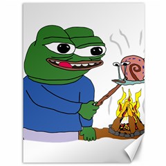 Apu Apustaja Roasting A Snail On A Campfire Pepe The Frog Pepethefrog The Helper Kekistan Canvas 36  X 48  by snek