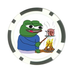 Apu Apustaja Roasting A Snail On A Campfire Pepe The Frog Pepethefrog The Helper Kekistan Poker Chip Card Guard by snek