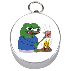 Apu Apustaja Roasting A Snail On A Campfire Pepe The Frog Pepethefrog The Helper Kekistan Silver Compasses by snek