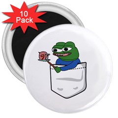 Apu Apustaja Roasting A Snail On A Campfire Pepe The Frog Pocket Tee Kekistan 3  Magnets (10 Pack)  by snek