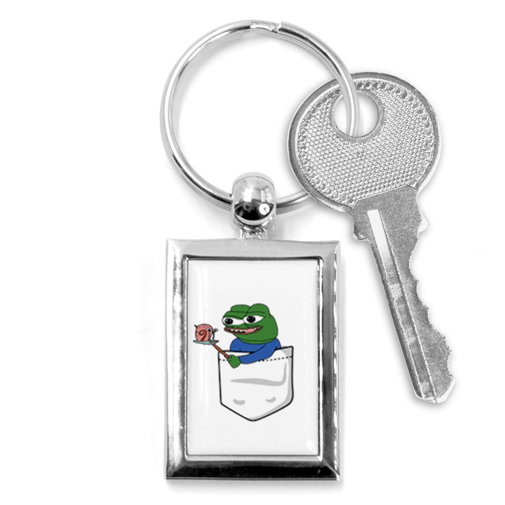 Apu Apustaja roasting a snail on a campfire Pepe the frog Pocket Tee Kekistan Key Chains (Rectangle) 