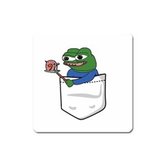 Apu Apustaja Roasting A Snail On A Campfire Pepe The Frog Pocket Tee Kekistan Square Magnet by snek