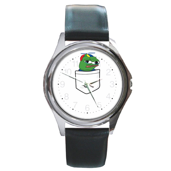 Apu Apustaja crying Pepe the frog Pocket Tee Kekistan Round Metal Watch