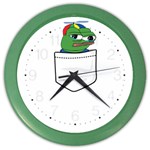 Apu Apustaja crying Pepe the frog Pocket Tee Kekistan Color Wall Clock Front