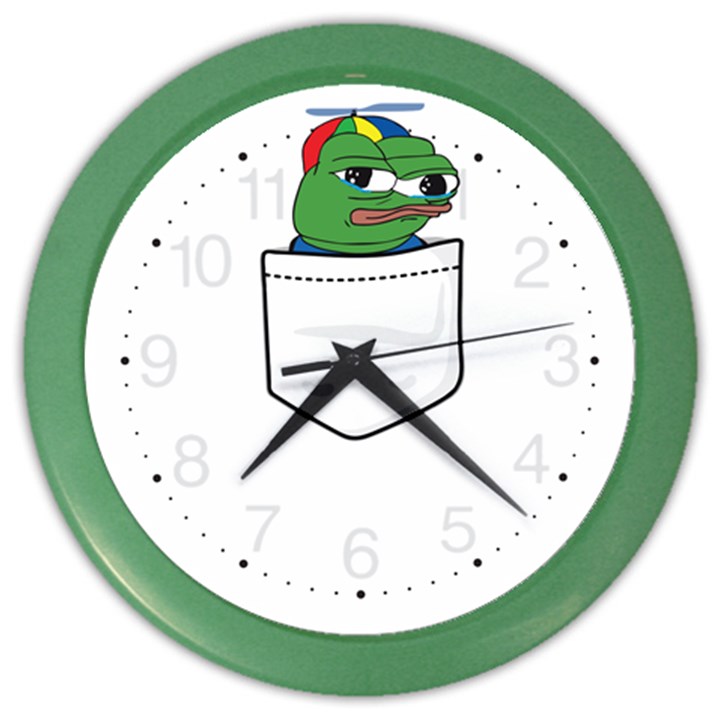 Apu Apustaja crying Pepe the frog Pocket Tee Kekistan Color Wall Clock