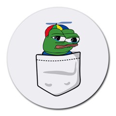 Apu Apustaja Crying Pepe The Frog Pocket Tee Kekistan Round Mousepads by snek