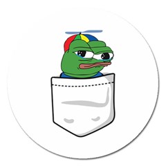 Apu Apustaja Crying Pepe The Frog Pocket Tee Kekistan Magnet 5  (round) by snek