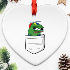 Apu Apustaja Crying Pepe The Frog Pocket Tee Kekistan Heart Ornament (two Sides) by snek