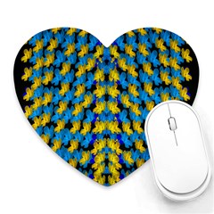 Flowers Coming From Above Ornate Decorative Heart Mousepads by pepitasart