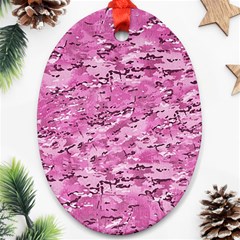 Pink Camouflage Army Military Girl Ornament (oval) by snek