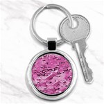 Pink Camouflage Army Military Girl Key Chains (Round)  Front