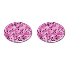 Pink Camouflage Army Military Girl Cufflinks (oval) by snek