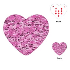 Pink Camouflage Army Military Girl Playing Cards (heart) by snek