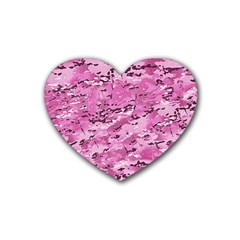 Pink Camouflage Army Military Girl Heart Coaster (4 Pack)  by snek