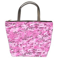 Pink Camouflage Army Military Girl Bucket Bag by snek