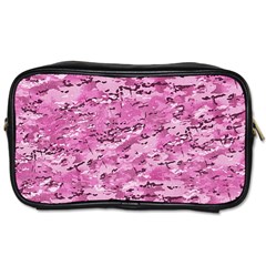 Pink Camouflage Army Military Girl Toiletries Bag (two Sides) by snek