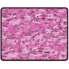 Pink Camouflage Army Military Girl Fleece Blanket (medium)  by snek