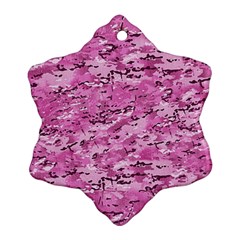 Pink Camouflage Army Military Girl Ornament (snowflake) by snek