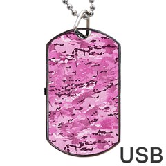 Pink Camouflage Army Military Girl Dog Tag Usb Flash (one Side) by snek